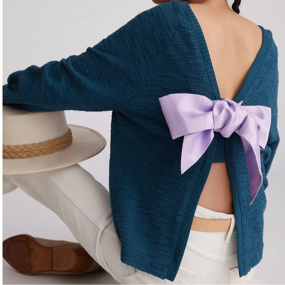 Anthropologie Maeve Bow Sweater